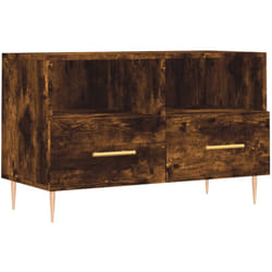 Vidaxl - Meuble tv Chêne fumé 80x36x50 cm Bois d'ingénierie