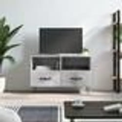 vidaXL Meuble TV Gris béton 80x36x50 cm Bois d'ingénierie