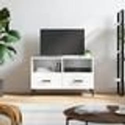 vidaXL Meuble TV Blanc brillant 80x36x50 cm Bois d'ingénierie