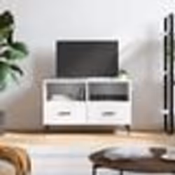 vidaXL Meuble TV Blanc 80x36x50 cm Bois d'ingénierie