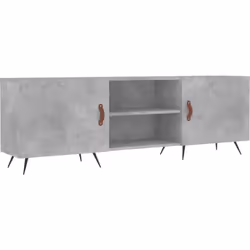 vidaXL Meuble TV gris béton 150x30x50 cm bois d'ingénierie