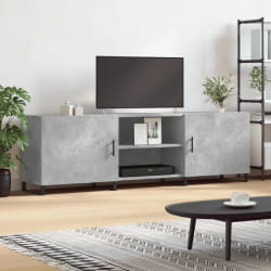 vidaXL Meuble TV gris béton 150x30x50 cm bois d'ingénierie