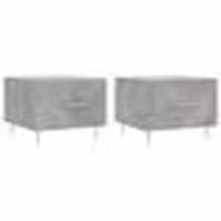 vidaXL Tables basses 2 pcs gris béton 50x50x40 cm bois d'ingénierie