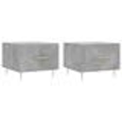vidaXL Tables basses 2 pcs gris béton 50x50x40 cm bois d'ingénierie