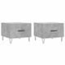 vidaXL Tables basses 2 pcs gris béton 50x50x40 cm bois d'ingénierie