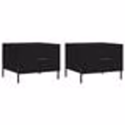 vidaXL Tables basses 2 pcs noir 50x50x40 cm bois d'ingénierie