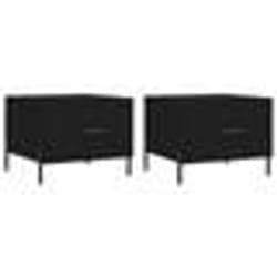 vidaXL Tables basses 2 pcs noir 50x50x40 cm bois d'ingénierie