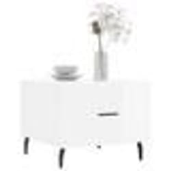 vidaXL Tables basses 2 pcs blanc brillant 50x50x40cm bois d'ingénierie