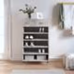 vidaXL Armoire à chaussures gris béton 60x35x105 cm bois d'ingénierie