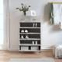 vidaXL Armoire à chaussures gris béton 60x35x105 cm bois d'ingénierie