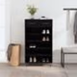 vidaXL Armoire à chaussures noir 60x35x105 cm bois d'ingénierie