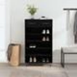 vidaXL Armoire à chaussures noir 60x35x105 cm bois d'ingénierie