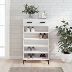 Vidaxl - Armoire à chaussure Blanc brillant 60x35x105 cm Bois ingénierie