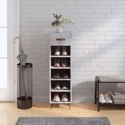 vidaXL Armoire à chaussures gris béton 30x35x105 cm bois d'ingénierie
