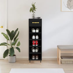 Vidaxl - Armoire à chaussures noir 30x35x105 cm bois d'ingénierie