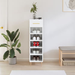 Vidaxl - Armoire à chaussure Blanc brillant 30x35x105 cm Bois ingénierie