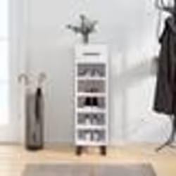 vidaXL Armoire à chaussure Blanc brillant 30x35x105 cm Bois ingénierie