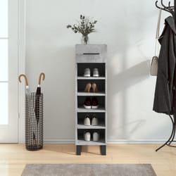 Armoire à chaussures gris béton 30x35x105 cm bois d'ingénierie Vidaxl