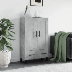 vidaXL Buffet haut gris béton 69,5x31x115 cm