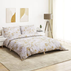 Vidaxl - Ensemble de housse de couette blanc et marron 200x200 cm Coton