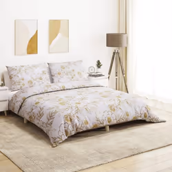 vidaXL Ensemble de housse de couette blanc et marron 220x240 cm Coton 136407