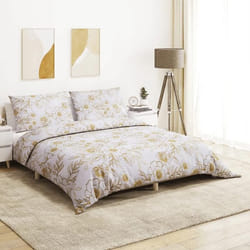 vidaXL Ensemble de housse de couette blanc et marron 200x220 cm Coton 136412