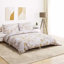 vidaXL Ensemble de housse de couette blanc et marron 140x200 cm Coton - 140 x 200 cm