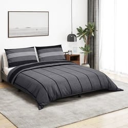vidaXL Ensemble de housse de couette gris foncé 140x200 cm Coton - 140 x 200 cm