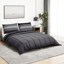 vidaXL Ensemble de housse de couette gris foncé 200x200 cm Coton - 200 x 200 cm