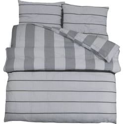 vidaXL Ensemble de housse de couette Gris 140x200 cm Coton - 140 x 200 cm