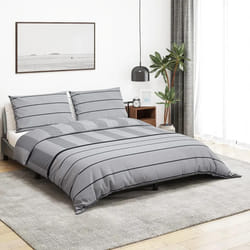 vidaXL Ensemble de housse de couette Gris 200x200 cm Coton - 200 x 200 cm