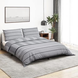 vidaXL Ensemble de housse de couette Gris 200x200 cm Coton - 200 x 200 cm