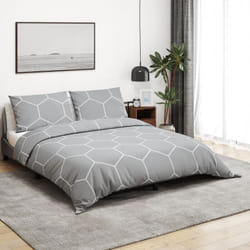 Ensemble de housse de couette Gris 240x220 cm Coton