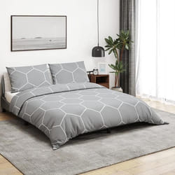 Ensemble De Housse De Couette Gris 260x240 Cm Coton