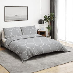 vidaXL Ensemble de housse de couette Gris 200x200 cm Coton - 200 x 200 cm