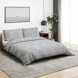 vidaXL Ensemble de housse de couette Gris 140x200 cm Coton - 140 x 200 cm