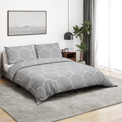 vidaXL Ensemble de housse de couette Gris 200x200 cm Coton - 200 x 200 cm