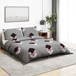 vidaXL Ensemble de housse de couette Gris 140x200 cm Coton - 140 x 200 cm