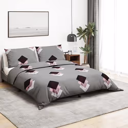 vidaXL Ensemble de housse de couette Gris 200x220 cm Coton 136472