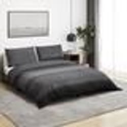 vidaXL Ensemble de housse de couette gris foncé 200x200 cm Coton - 200 x 200 cm