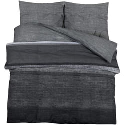 Ensemble de housse de couette gris foncé 155x220 cm Coton Vidaxl
