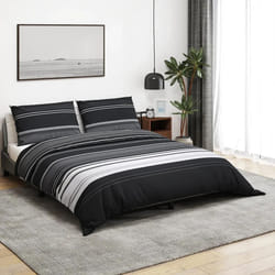 vidaXL Ensemble de housse de couette noir et blanc 200x200 cm Coton - 200 x 200 cm