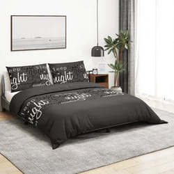 vidaXL Ensemble de housse de couette Noir 200x200 cm Coton - 200 x 200 cm