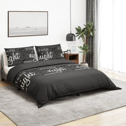 vidaXL Ensemble de housse de couette Noir 200x200 cm Coton - 200 x 200 cm