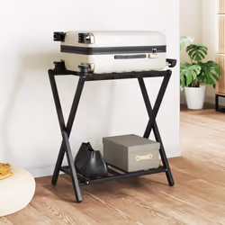 vidaXL Porte-bagages noir 68x38x58 cm bambou