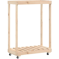 vidaXL Porte-bûches avec roulettes 76,5x40x108 cm bois massif de pin