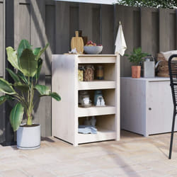 Vidaxl - Armoire de cuisine d'extérieur blanc bois de pin massif