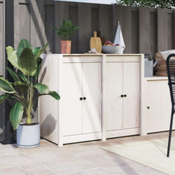 Portes de cuisine d'extérieur 2 pcs blanc bois de pin massif Vidaxl