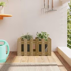 vidaXL Jardinière avec design de clôture 60x30x30 cm pin imprégné