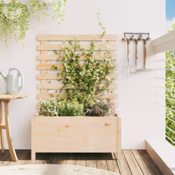 Cette jardinière en bois est un excellent choix pour cultiver une variété de fleurs ou de plantes. Bois de pin massif : le bo ...